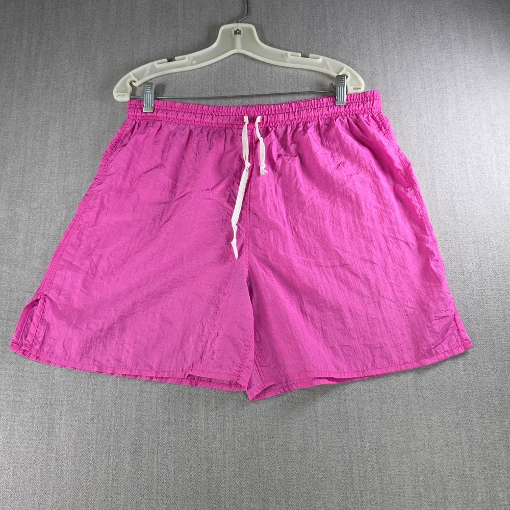 Gitano Shorts Women Large Pink Vintage Nylon Drawstring Athletic Casual 059 02‎